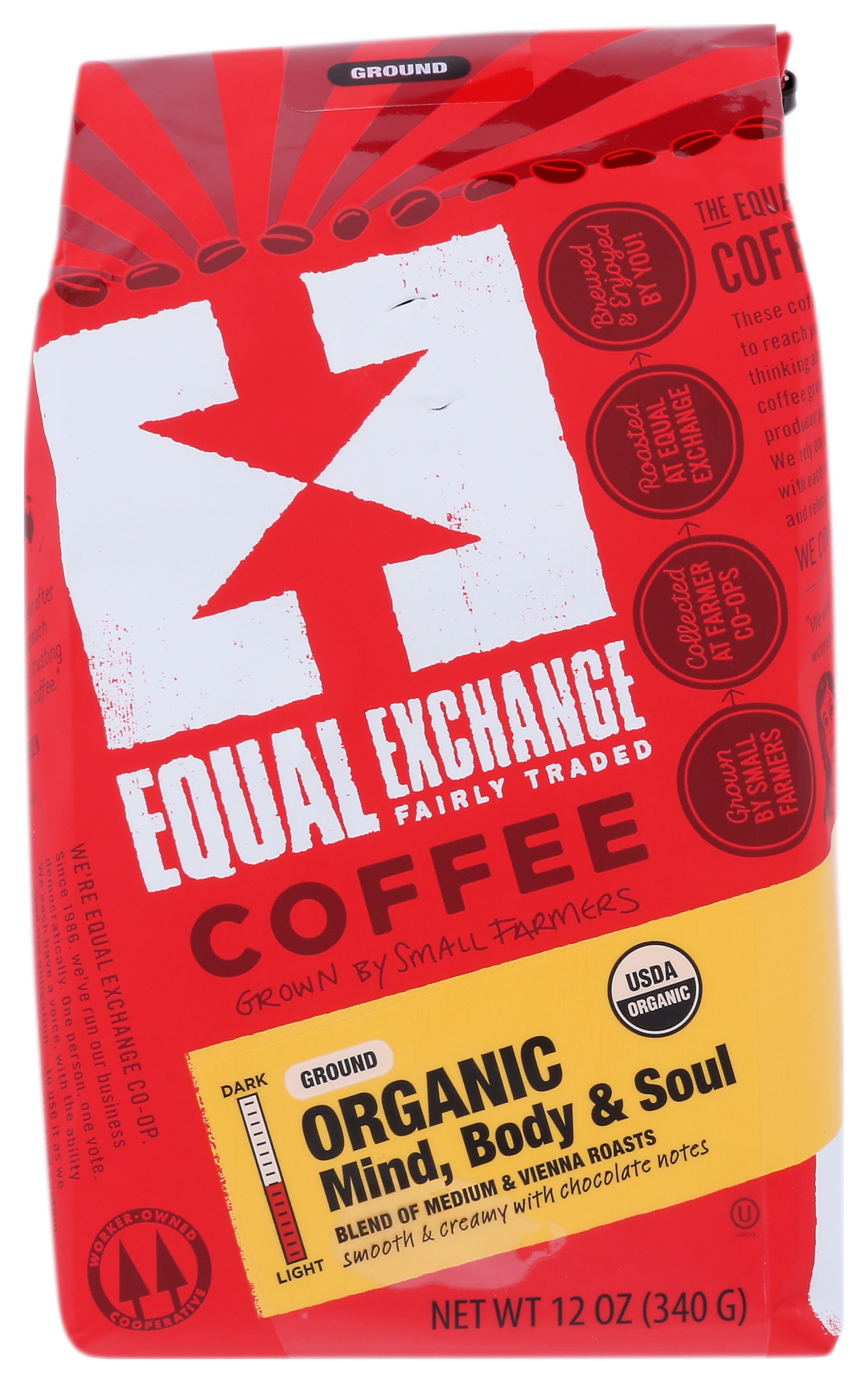 Equal Exchange, Mind Body Soul, Ground Coffee, 12 oz