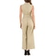 thumbnail image 3 of INSPIRAR CHIC Mono sin mangas con botón y lazo en la cintura para mujer, talla L, color caqui, 3 of 8