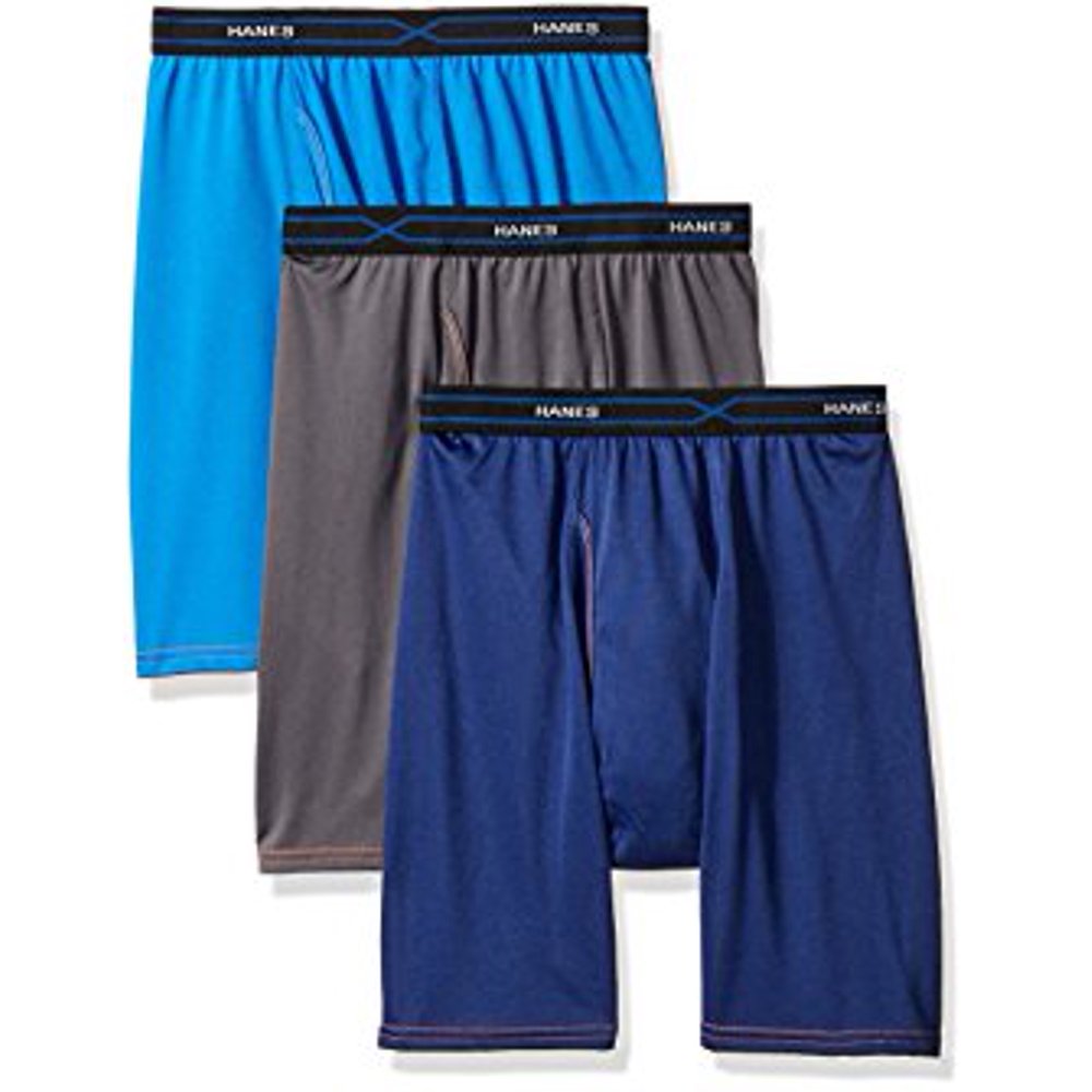 Hanes Red Label Men's 3Pack XTemp Performance Cool Long Leg Boxer
