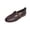 Brown, variant on Leather T-Strap Loafers For Women Closed Toe Slip On Comfort Casual Office Footwear