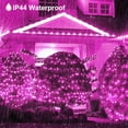 thumbnail image 4 of Halloween/Christmas Net Lights Outdoor, 5FT x 5FT 96 LED Fairy String Light with 8 Lighting Modes, Connectable Light for Garden Tree Bushes, Holiday Wedding Party Decorations, Pink, 4 of 7