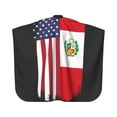 thumbnail image 3 of United States And Peru Flags Salon Barber Cape - Professional Hairdressing Waterproof Hair Cutting Cape With Adjustable Snap Closure-Haircut Apron For Hair Stylist And Home Use-55''X66'', 3 of 5