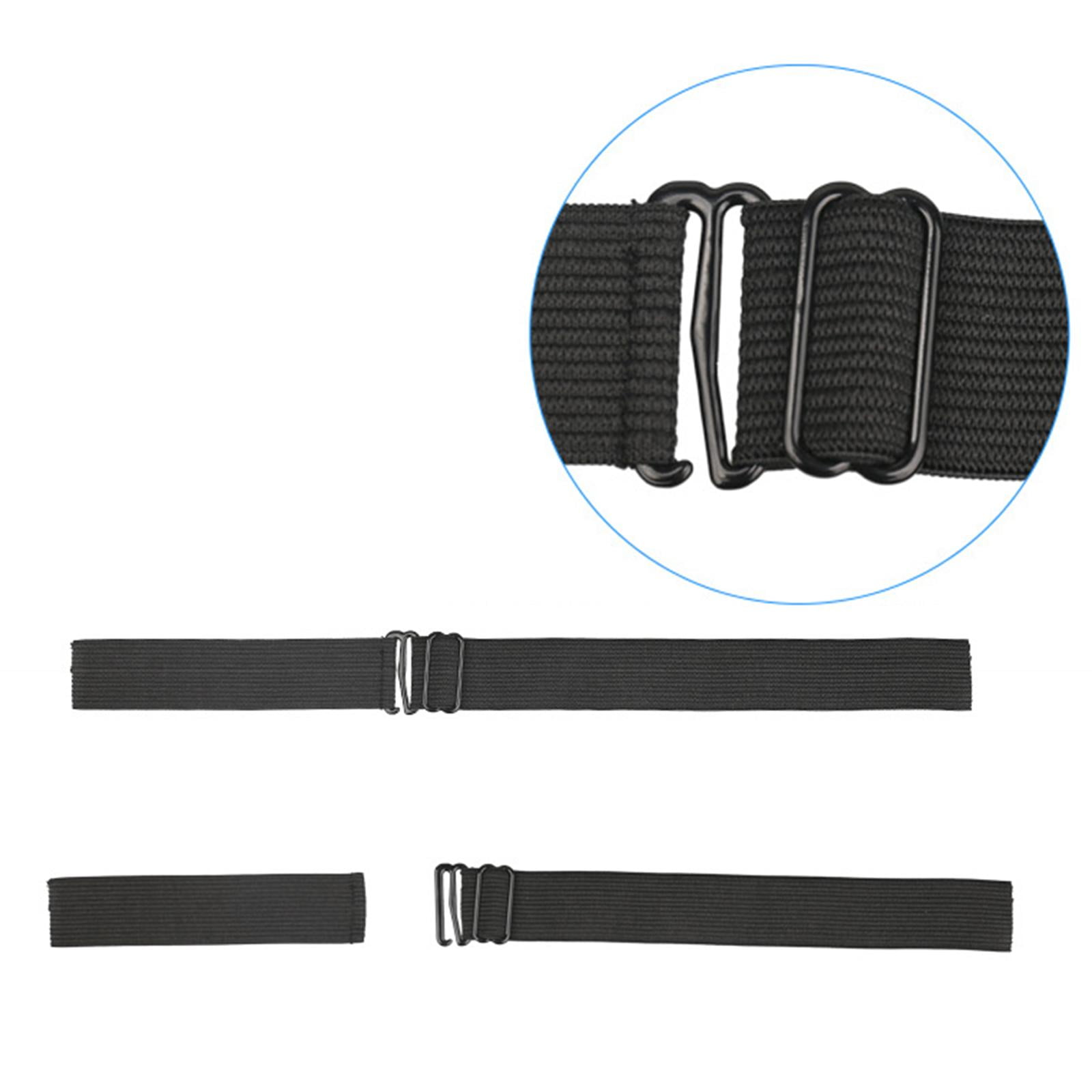 5 Pieces Black Adjustable Elastic Band Straps with Hooks for
