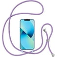 thumbnail image 3 of Crossbody Case for iPhone 13/iPhone 14 with Lanyard Strap Adjustable Rope Liquid Silicone Soft Cover for iPhone 13/iPhone 14 6.1 inch-Purple, 3 of 11