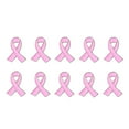thumbnail image 2 of CHUOU 10pcs Cancer Awareness Brooch Lapel Pins Pink Ribbon Lapel Pins Pink Love Ribbon Brooch Prevention Micro Badge Clothing Backpack Accessories, 2 of 4