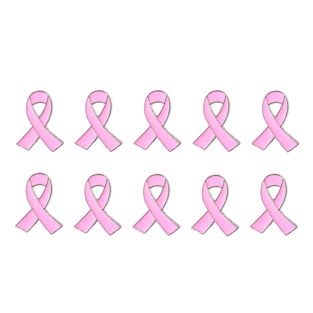 10pcs Breast Cancer Awareness Brooch Lapel Pins Pink Ribbon Lapel Pins Pink Ribbon Broche Breast Prevention Micro Badge Clothing Backpack Accessories