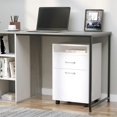 thumbnail image 4 of Demi Bonn Rolling Filing Cabinet with Castors, File Cabinet Printer Stand with Drawer and Cabinet for Home Office, White, 4 of 11