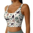 thumbnail image 2 of Sports Bras For Women Workout Tank Tops, Black Panther Snake Palm Leaf Running Vest With Removable Cups, 2 of 2