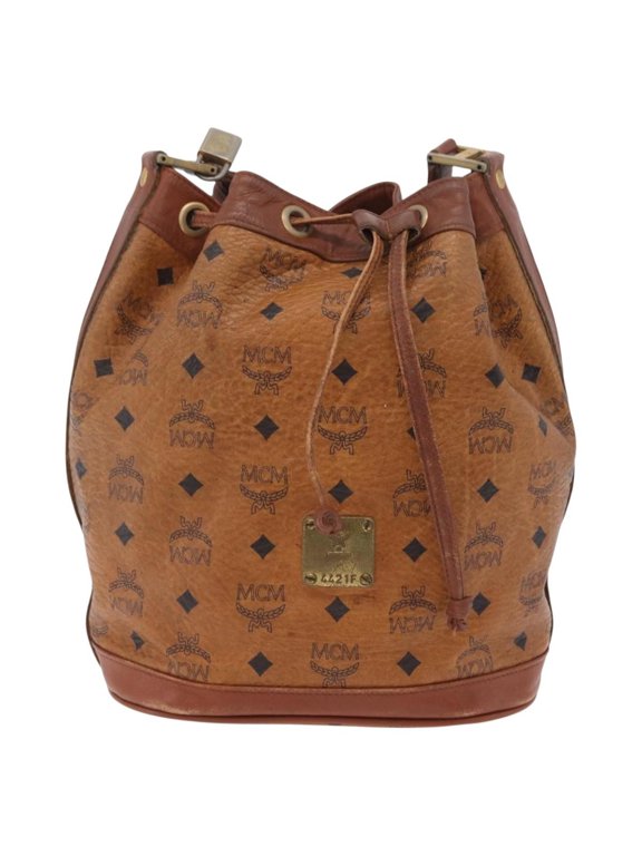 Pre-Owned MCM Drawstring Leather Brown Leather Shoulder Bag Bag
