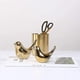 thumbnail image 2 of Pequeña estatua de animal de cerámica dorada decoración del hogar objetos decorativos de estilo moderno (oro) (2 piezas), 2 of 5