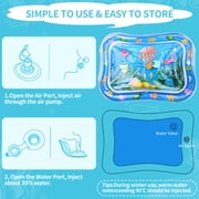 Tummy Time Water Mat,Inflatable Baby Play Mat for Newborn Infant 3 to 24 Month Boy Girl,Promoting Baby Motor and Sensory Development,Great Gift Idea,Blue