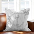 thumbnail image 2 of White Gray Throw Pillow Cover Abstract Art Marble Texture Modern Concise Cotton Linen Cushion Cover Throw Pillow Case with Invisible Zipper for Couch Sofa Bed Chair Car 20x20 Inch, 2 of 9