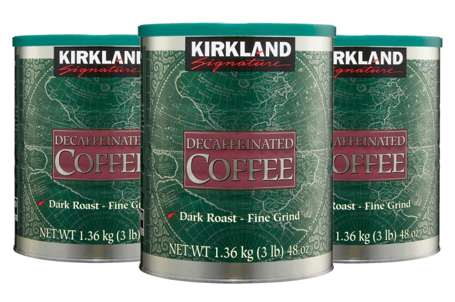3 Pack Kirkland Signature Decaffeinated Coffee, Dark Roast, 3 lbs