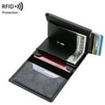 thumbnail image 3 of Notus Men’s Minimalist Aluminium Credit Debit Card Money Holder Ultra Metal RFID Blocking Real Carbon Fiber Pop up Card Wallet Minimalist Aluminium Credit Debit Card Money Holder Black, 3 of 6