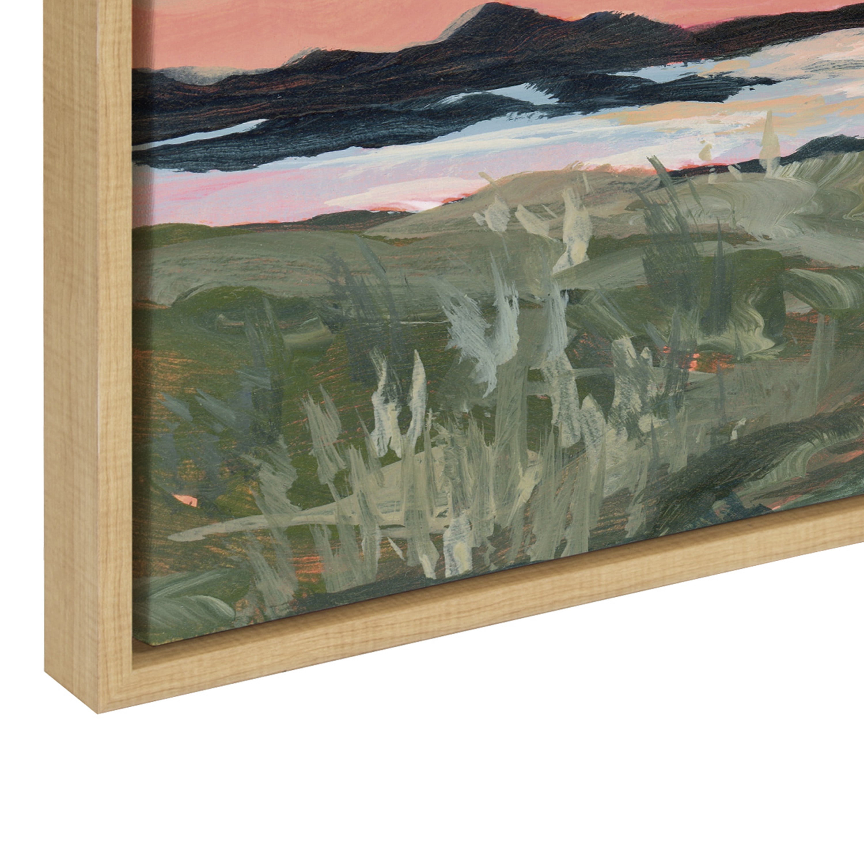 Birch Harbor Sylvie Mississippi Framed Canvas Wall Art by Emily Kenney, 22x22 Natural, Coastal Beach Landscape Art