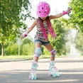 thumbnail image 4 of Costway Patins à Roulettes pour Enfants 4 Tailles Réglables Patins Quad avec Roues Lumineuses pour 5-8 Ans Bleu, 4 of 10