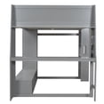 thumbnail image 6 of Harper & Bright Designs Full Size Gaming Loft Bed with Desk and LED, Wood Loft Bed Frame with Storage Shelves and a Hanging Clothes Rack, Gray, 6 of 13