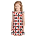thumbnail image 1 of Vsdgher Chemises de Nuit Rouges et Noires à Losanges pour Filles, Manches Courtes à Volants, Robe de Nuit, Vêtements de Nuit, Pyjamas pour Fête Pyjama-TTG, 1 of 6