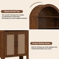 thumbnail image 6 of Hawsaiy 71" Arched Pantry Cabinet with Doors, Tall Arch Bookcase with Adjustable Shelves, Mid-Century Modern Kitchen Pantry Storage Cabinet for Living Room, Walnut, 6 of 10