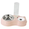 thumbnail image 1 of Tazón para mascotas 2 en 1 Alimentador de agua y comida Platos de alimentación desmontables antivuelco rosado jinwen Cuenco de alimentación, 1 of 8