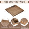 thumbnail image 3 of Uxcell Bamboo Serving Tray, 6 x 6 Inch Square Wooden Trays Portable Serving Platters for Food Fruit, Snacks, Bread, Vanity, Weddings, Picnics, Brown (Inner Slant), 3 of 7