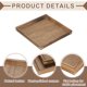 thumbnail image 3 of Bandeja de bambú Uxcell, 6 x 6 pulgadas, bandejas de madera cuadradas para alimentos, frutas, bocadillos, pan, bodas, picnics, marrón., 3 of 7