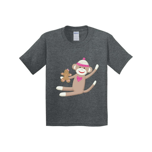 Inktastic Sock Monkey Gingerbread Youth T-Shirt