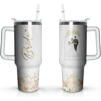 40 Oz Tumbler with Handle and Straw, Double Wall Coffee Travel Mug Spill Proof Leak Proof, Reusable Insulated Water Bottle 40 Oz, Stainless Steel Cup with Handle and Straw Gifts for Women