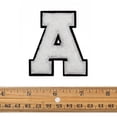 Number 2 Chenille Iron-On Patch – 2-1/2" High, White/Black Varsity Style, For Jackets, Hats, Bags