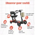 thumbnail image 2 of Dragon Mobile EX Compact 4-Wheel Mobility Scooter for Adults & Seniors with Foldable Wide Seat - Airline & Cruise Friendly - Matte Black, 2 of 10
