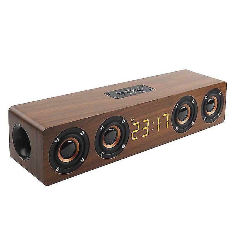 psykologisk Ærlig gallon Portable Wooden Soundbar Bluetooth Speaker Subwoofer LED Internet Radio  Speakers(Brown) | Walmart Canada
