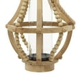 thumbnail image 5 of DecMode Beige Reclaimed Wood Beaded Decorative Candle Lantern, 5 of 9