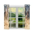 thumbnail image 3 of CADecor Desert Landscape Window Kitchen Curtain, Runing Horse Herd Window Treatment Panel Curtains,26x39 inches,Set of 2, 3 of 3