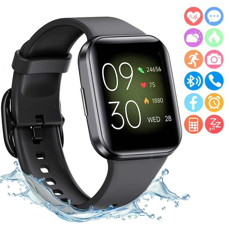 Barbermaskine klæde efterskrift Smart Watch for Android and iOS, Ifanze 1.69'' HD Touch Screen Fitness  Tracker Smartwatch for Men Women, IP68 Activity Tracker with 25 Sports  Modes, Black - Walmart.com