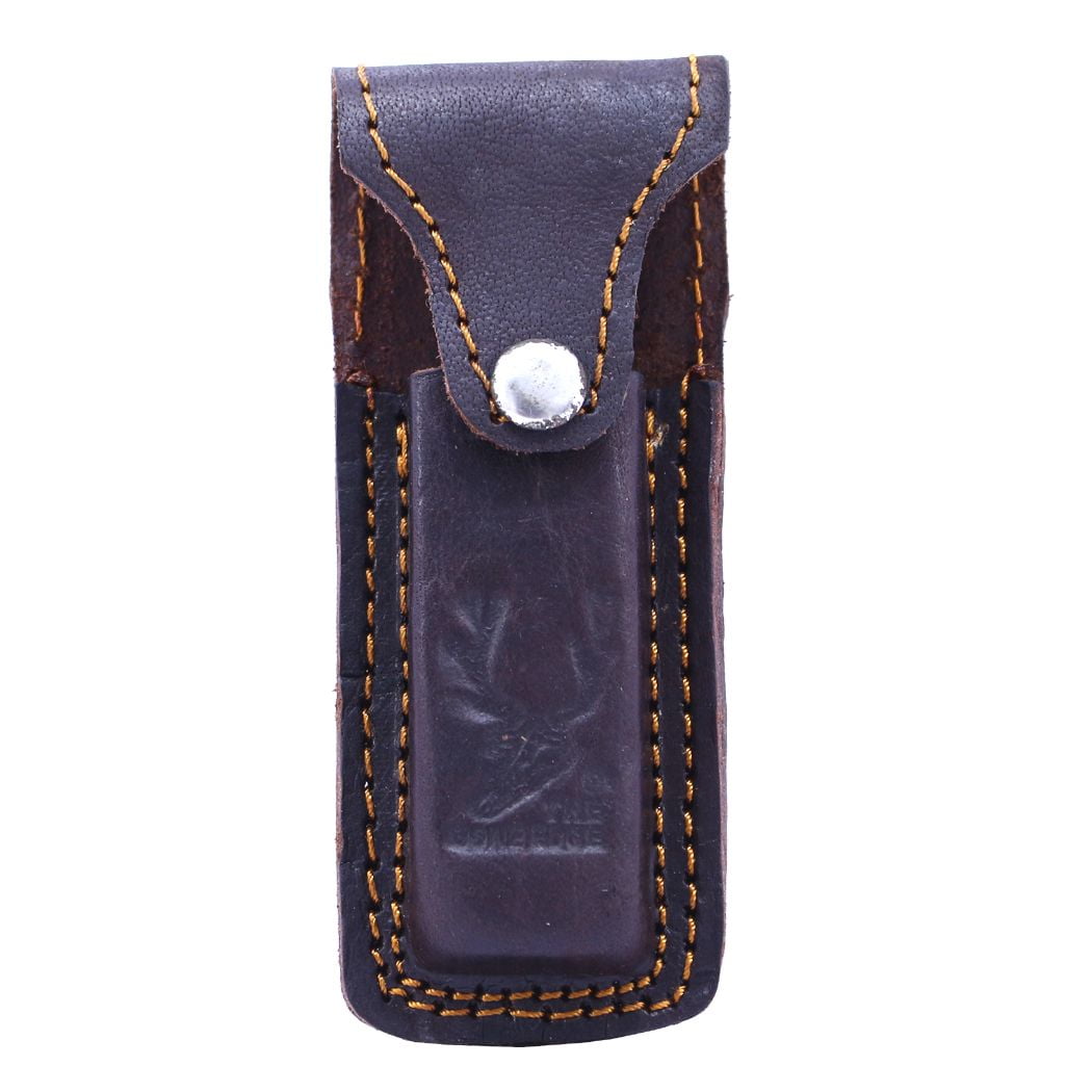 TheBoneEdge 7" Damascus Folding Knife Horn Handle Bolster Handmade with Sheath
