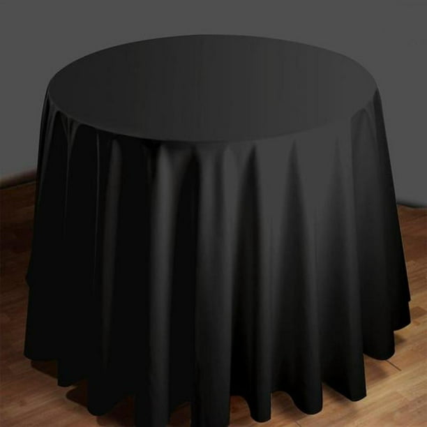 90 Black Round Tuscany Inspired 250gsm, Black Round Tablecloth