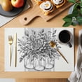 thumbnail image 2 of Eucalyptus Grey Placemats Set of 12, Vintage Bottle Succulents Flower Stripes Placemats for Dining Table, Place Mats for Kitchen Tabletop, Waterproof Wipeable Dining Table Mats Set, 2 of 9