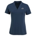 thumbnail image 2 of Women's Cutter & Buck Heather Navy Old Dominion Monarchs Vintage Logo Forge Heathered Stretch Blade Top, 2 of 3