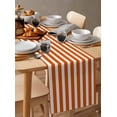 thumbnail image 3 of Hokiten Table Runners 72 Inches Long Dress Scarves, Burnt Orange Striped Farmhouse Kitchen/Dining Table Runner, Coffee Tablerunners, Thanksgiving Orange White Stripes 18x72 Inch, 3 of 7
