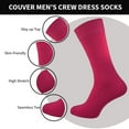 thumbnail image 4 of COUVER Unisex Classic Cotton Solid Plain Crew Dress Socks, Heather Navy, One Size 8-13, 1 Pair, 4 of 7