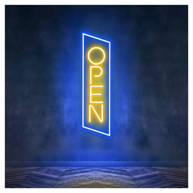 Letrero De Neón Vertical Abierto Para Negocios, Restaurantes, Tiendas, Salas Juegos, Dormitorios, Bares, Estar Y Fiestas Cumpleaños 45cm