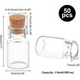 thumbnail image 4 of Glass Jar Glass Bottles with Cork Stopper Bead Containers Wishing Bottle Column Clear Capacity: 1.5ml(0.05 fl. oz) 18x10mm Stopper: 6~7x6~6.5mm Bottleneck: 7mm in diameter 50pcs/bag, 4 of 6