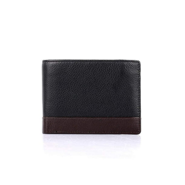 Cartera Karla Hanson para hombre, con bloqueo RFID, de piel, plegable, color negro