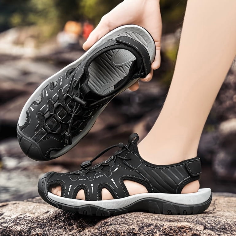 Men\'s Black Brown Comfortable Athletic Hiking Sport Sandals Outdoor Beach Shoes Mens Sports Sandals Outdoor Non-slip Hiking Shoes Summer  main image 2