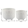 thumbnail image 3 of Flora Bunda 6IN & 4.75IN Evil Eye Ceramic Footed Planter,Set of 2, Matte White, 3 of 9