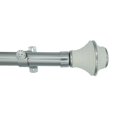 thumbnail image 1 of Tailor & Taylor 1" Curtain Rod with Fiber Coordinating Designer Styled Finials, Adjustable Metal Windows Rod with Y Style Bracket for Living Room, Kitchen and Windows (48", Silver), 1 of 1