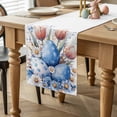 thumbnail image 2 of Easter Spring Table Runner 72 Inches Long for Kitchen Dining, Blue Eggs Pink Tulip Floral Daisy Flower Dresser Scarf Farmhouse, Dining Table Decorations for Wedding/Parties, 18 x 72 In, 2 of 8