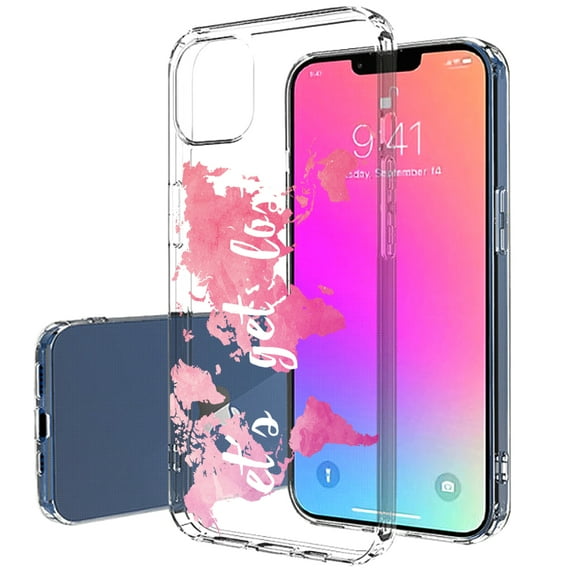 TalkingCase Slim Case for Apple iPhone 14, Slim Thin Gel Tpu Cover, Let's Get Lost Print, Light Weight, Flexible, Soft, Anti-Scratch, Printed in USA