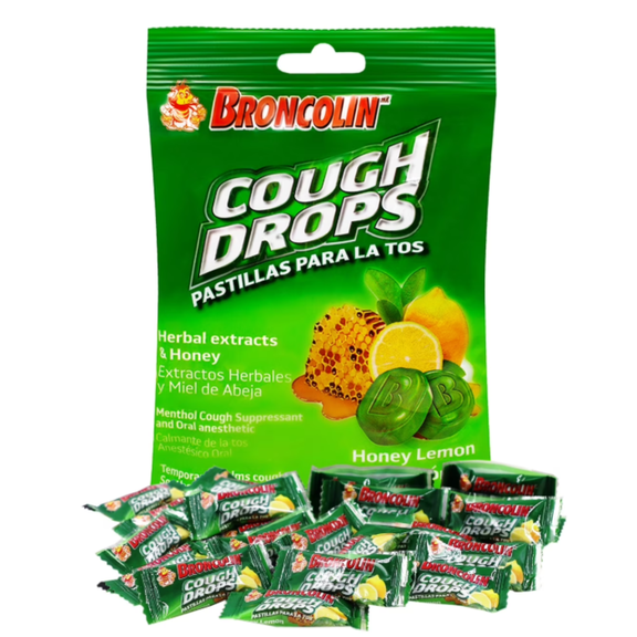 Broncolin Honey Lemon Candy Drops 22 Count Bag