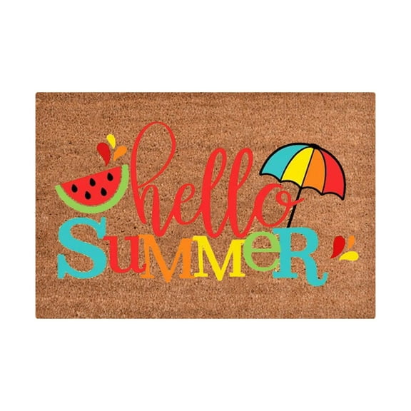 Hello Summer Front Door Mat Summer Doormat Welcome Mats Outdoor Outside Mat for Door Sales Outdoor Door Mats Fade Resistant for Indoor Outdoor Floor Door Mat Home Bath Room Decoration 16" x 24"